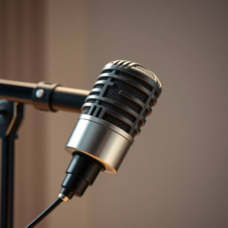 Podcastmikrofon i studiomiljø